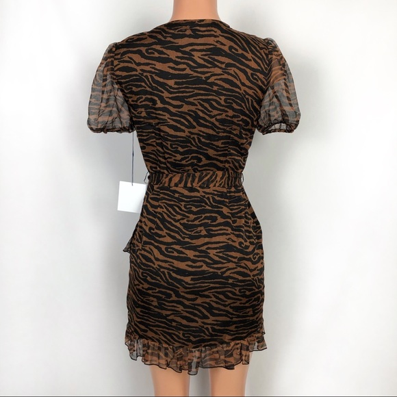 Majorelle Brin Dress Brown Zebra Mini Short Sleeve - Picture 6 of 8